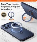 TORRAS Q3 Spin for iPhone 17 Pro Case, Patented 360 Magnetic Stand, Fit for MagSafe, Built-in Ring Holder Kickstand, Military Grade Protective Phone Case for iPhone 17 Pro, Camera Control, Deep Blue