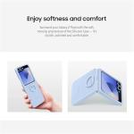 Samsung Galaxy Z Flip 7 FE, Flip 6 Silicone Phone Case, Protective Cover with Built-in Ring, Nonslip Grip, Slim, Soft, Comfortable Design, US Version, Gray