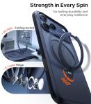 TORRAS Q3 Spin for iPhone 17 Pro Case, Patented 360 Magnetic Stand, Fit for MagSafe, Built-in Ring Holder Kickstand, Military Grade Protective Phone Case for iPhone 17 Pro, Camera Control, Deep Blue