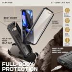 SUPCASE for Google Pixel 9A Case with Screen Protector (Unicorn Beetle Pro), [Built-in Stand & Belt-Clip] [Military-Grade Protection] Full Body Phone Case for Pixel 9A 2025, Black