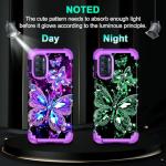 Miqala for Moto G Stylus 2022 5G/4G Case,Glow in The Dark Three Layer Heavy Duty Shockproof Full Body Protection Hard Plastic Bumper+Soft Silicone Case for Motorala G Stylus 2022 5G/4G,Dark