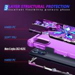 Miqala for Moto G Stylus 2022 5G/4G Case,Glow in The Dark Three Layer Heavy Duty Shockproof Full Body Protection Hard Plastic Bumper+Soft Silicone Case for Motorala G Stylus 2022 5G/4G,Dark