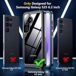 SPIDERCASE Upgraded for Samsung Galaxy S25 Case Waterproof,Built-in Screen & Camera Lens Protector[IP68 Underwater] [Military Grade Shockproof] Full Body Protection Phone Case,Blue/Clear