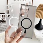 Hard PC for Magsafe Matte Slim Case for Samsung Galaxy S24 S23 S25 Ultra S22 Plus S20 FE Magnetic Transparent Thin Clear Cover