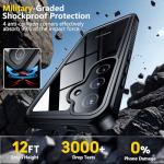 SPIDERCASE Upgraded for Samsung Galaxy S25 Case Waterproof,Built-in Screen & Camera Lens Protector[IP68 Underwater] [Military Grade Shockproof] Full Body Protection Phone Case,Blue/Clear