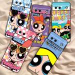 The Powerpuff Girls Cartoon For Google Pixel 8 7A 7 6A 6 5A 5 4 4A XL 5G Black Silicon Shockproof Shell Cover Phone Case