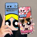 The Powerpuff Girls Cartoon For Google Pixel 8 7A 7 6A 6 5A 5 4 4A XL 5G Black Silicon Shockproof Shell Cover Phone Case
