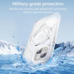 TaeliorTech 360° Spin Invisible Magnetic Stand for iPhone 14 Case [Military Grade Shockproof] [Compatible with MagSafe] Slim Translucent Matte Phone Case for iPhone 14 (6.1"), White