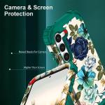 Hocase for Galaxy S23 Plus Case, Shockproof Heavy Duty Protection Soft Silicone Rubber Bumper+Hard Plastic Hybrid Protective Case for Samsung Galaxy S23 Plus (6.6"") 2023 - Teal Flowers