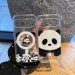 for Google Pixel 9 Pro XL Pixel 10 Pro XL Rope Strap Pendant Phone Case Panda Cartoon Animal Shockproof Soft Cover