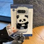 for Google Pixel 9 Pro XL Pixel 10 Pro XL Rope Strap Pendant Phone Case Panda Cartoon Animal Shockproof Soft Cover