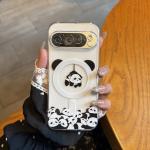 for Google Pixel 9 Pro XL Pixel 10 Pro XL Rope Strap Pendant Phone Case Panda Cartoon Animal Shockproof Soft Cover