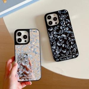 Korean Museum Flower Mirror Phone Case Cover for IPhone 11 12 13 14 15 16 Pro Max Case for IPhone 16 Pro Max