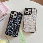 Korean Museum Flower Mirror Phone Case Cover for IPhone 11 12 13 14 15 16 Pro Max Case for IPhone 16 Pro Max