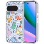 MOSNOVO Case for Google Pixel 10 & Pixel 10 Pro, [Buffertech 6.6ft Military-Grade Drop Protection] [Anti Peel Off Tech] Clear TPU Bumper Phone Case Cover Design - Dinosaur Land