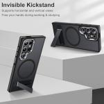 MALEWOLF Magnetic for Samsung Galaxy S22 Ultra Case with 3 Stand Ways, [Invisible Stand] Color-Blocked with Anti-Slip Edge Anti-Drop Shockproof Slim Phone Case for Galaxy S22 Ultra 6.8” (Black/Grey)