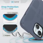 Speck iPhone 15 Case - iPhone 16e - Built for MagSafe, Drop Protection Grip – for iPhone 15, 16e, 14 and 13 - Scratch Resistant, Soft Touch, 6.1 Inch Phone Case - CandyShell Grip Blue/Faded Denim