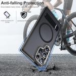 MALEWOLF Magnetic for Samsung Galaxy S22 Ultra Case with 3 Stand Ways, [Invisible Stand] Color-Blocked with Anti-Slip Edge Anti-Drop Shockproof Slim Phone Case for Galaxy S22 Ultra 6.8” (Black/Grey)