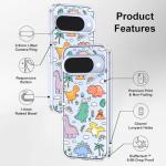 MOSNOVO Case for Google Pixel 10 & Pixel 10 Pro, [Buffertech 6.6ft Military-Grade Drop Protection] [Anti Peel Off Tech] Clear TPU Bumper Phone Case Cover Design - Dinosaur Land