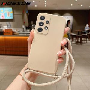 For Samsung Galaxy S25 Edge S24 S23 S22 Ultra S25 S24 FE A17 A56 A52 A53 A54 A55 A16 5G Soft Lanyard Case Crossbody Strap Cover