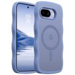 BENTOBEN for Google Pixel 9a Case [Compatible with MagSafe] Cute Curly Wavy Anti-Slip Bumper Magnetic Matte Slim Thin Soft Women Girls Boys Protective Phone Cover for Google Pixel 9a 6.3", Blue
