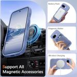 BENTOBEN for Google Pixel 9a Case [Compatible with MagSafe] Cute Curly Wavy Anti-Slip Bumper Magnetic Matte Slim Thin Soft Women Girls Boys Protective Phone Cover for Google Pixel 9a 6.3", Blue