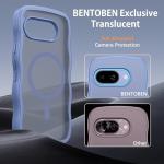 BENTOBEN for Google Pixel 9a Case [Compatible with MagSafe] Cute Curly Wavy Anti-Slip Bumper Magnetic Matte Slim Thin Soft Women Girls Boys Protective Phone Cover for Google Pixel 9a 6.3", Blue