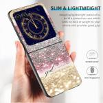 RAUEDWDJS Case for Motorola Razr 2025/2024,Slim Hard PC Flip Cover Full-Body Rugged Shockproof Cover for Moto Razr 60/Razr 50,Pink Glitter Psalm 46:5