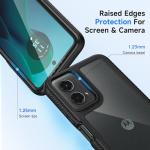 seacosmo Designed for Motorola Moto G 5G 2024 Case, with Built-in Screen Protector, Full Body Shockproof Protection Phone Cover, Black