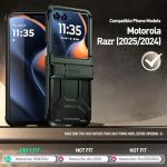 Poetic Spartan Case for Motorola Moto Razr 2025/2024, [Kickstand][Hinge Protection][20FT Mil-Grade Drop Tested], Full-Body Rugged Shockproof Protective Cover with Kickstand, Metallic Green