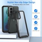 seacosmo Designed for Motorola Moto G 5G 2024 Case, with Built-in Screen Protector, Full Body Shockproof Protection Phone Cover, Black
