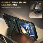 Poetic Spartan Case for Motorola Moto Razr 2025/2024, [Kickstand][Hinge Protection][20FT Mil-Grade Drop Tested], Full-Body Rugged Shockproof Protective Cover with Kickstand, Metallic Green