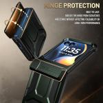 Poetic Spartan Case for Motorola Moto Razr 2025/2024, [Kickstand][Hinge Protection][20FT Mil-Grade Drop Tested], Full-Body Rugged Shockproof Protective Cover with Kickstand, Metallic Green