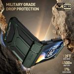 Poetic Spartan Case for Motorola Moto Razr 2025/2024, [Kickstand][Hinge Protection][20FT Mil-Grade Drop Tested], Full-Body Rugged Shockproof Protective Cover with Kickstand, Metallic Green