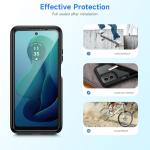 seacosmo Designed for Motorola Moto G 5G 2024 Case, with Built-in Screen Protector, Full Body Shockproof Protection Phone Cover, Black