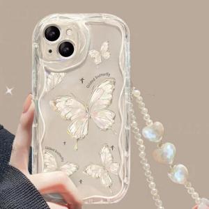 Butterfly Phone Case for Samsung Galaxy S25 S24 S23 Ultra S22 Plus S20 S21FE A56 A36 A55 A54 A34 A52 A53 A35 A16 A23 Chain Cover