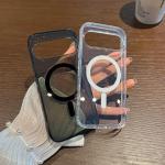 Transparent Acrylic Glitter Magsafe Case for Google Pixel 9 Pro XL 8 10 Pro Magnetic Wireless Charge PC Cover for Pixel 8A 9A