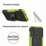 for Moto E Phone Case, Motorola e Case with HD Screen Protector, Shockproof Silicone Protective with Kickstand Hard Phone Cover for Moto E (2020) (Green)