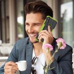 for Moto E Phone Case, Motorola e Case with HD Screen Protector, Shockproof Silicone Protective with Kickstand Hard Phone Cover for Moto E (2020) (Green)