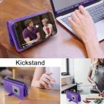 Harryshell Detachable Wallet Leather Case Compatible with Motorola Moto G 2025 Magnetic Phone Case Zipper with Cash Coin Pocket Multi Card Slots Holder Wrist Strap (Flower Purple)