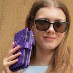 Harryshell Detachable Wallet Leather Case Compatible with Motorola Moto G 2025 Magnetic Phone Case Zipper with Cash Coin Pocket Multi Card Slots Holder Wrist Strap (Flower Purple)