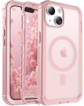 jaroco Magnetic for iPhone 13 Case, [Compatible with MagSafe][Military Grade Drop Protection][Heavy Duty Protection][Non-Slip][Shockproof] 2-Layer Durable Bumper Phone Case 6.1''-Light Pink