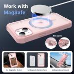 jaroco Magnetic for iPhone 13 Case, [Compatible with MagSafe][Military Grade Drop Protection][Heavy Duty Protection][Non-Slip][Shockproof] 2-Layer Durable Bumper Phone Case 6.1''-Light Pink