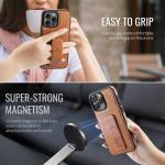Ultra-thin Folding Stand Leather Phone Case For iPhone 12 13 14 15 16 Pro Max Plus Magnetic Car Mount Shockproof PU Covers