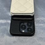 Luxury Card Pocket Wallet Leather Phone Case for iPhone 16 17pro max 15 17 14 Pro 13 12 Trendy Lattice Card Slot Matte Cover