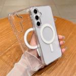 HD Clear For Magsafe Magnetic Transparent Case For Samsung Note20 S20 S21 S23 S24FE S25 Ultra Plus A55 A54 A06 A36 A16 A15 Cover