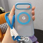 Wrist Lanyard Matte Candy Colored Magnetic Case For Google Pixel 9 8 Pro  XL 10 9a 8a For Magsafe Charging PC Translucent Cover