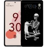 Phone Case For Google Pixel 6 7 8 9 Pro XL 8A 7A 6A Black Cover Soft Shell Funny Skeleton