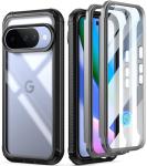 Poetic Guardian Case for Google Pixel 10/10 Pro 5G, Built-in Screen Protector [Work with Fingerprint ID], [2 Front Frame] [Wireless Charge] Full Body Shockproof Rugged Clear Cover Case, Black/Clear