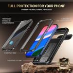 Poetic Revolution Case for Google Pixel 10/10 Pro 5G, [Slide Camera Cover], Built-in Screen Protector [Work with Fingerprint ID], [2 Front Frame] Full Body Rugged Shockproof Case with Kickstand, Black